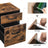 File Cabinet - Particle Board - Rustic Brown - Rolling Design with 2 Drawers