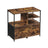 Mobile Filing Cabinet - Wood - Rustic Brown and Black - With Drawers and Open Shelves