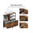 Mobile Filing Cabinet - Wood - Rustic Brown and Black - With Drawers and Open Shelves