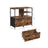 Mobile Filing Cabinet - Wood - Rustic Brown and Black - With Drawers and Open Shelves