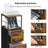 Filing Cabinet - Steel - Rustic Brown and Black - 2 Drawers with Open Shelf