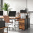 Filing Cabinet - Steel - Rustic Brown and Black - 2 Drawers with Open Shelf