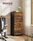 File Cabinet Filing Cabinet for Home Offic - Wood and MDF - Rustic Brown And Ink Black - with 3 Lockable Drawers
