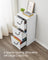 File Cabinet - Wood - Cloud White - Lockable with Adjustable Hanging Rail