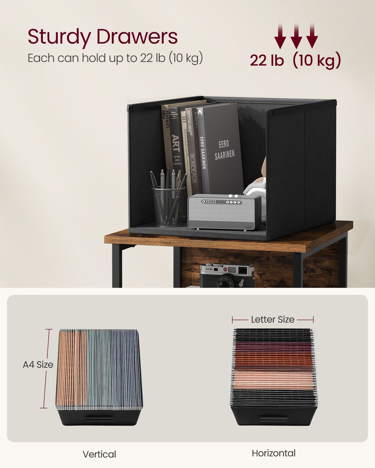 Filing Cabinet - Wood - Rustic Brown
