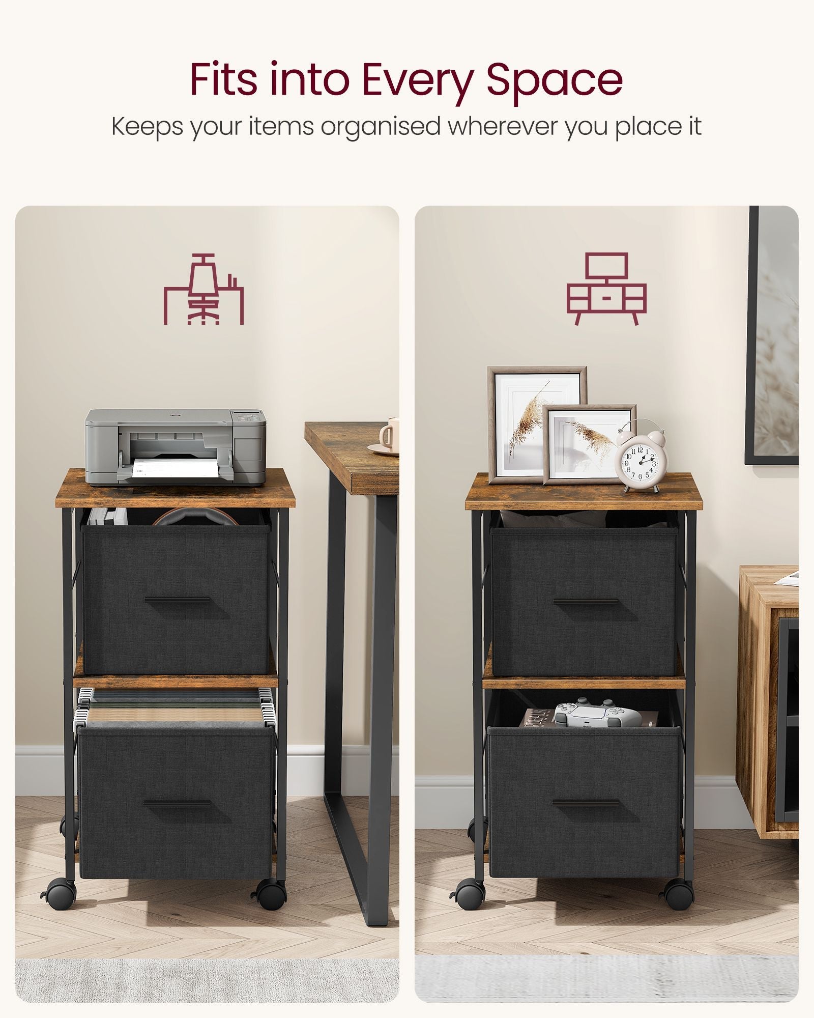Filing Cabinet - Wood - Rustic Brown