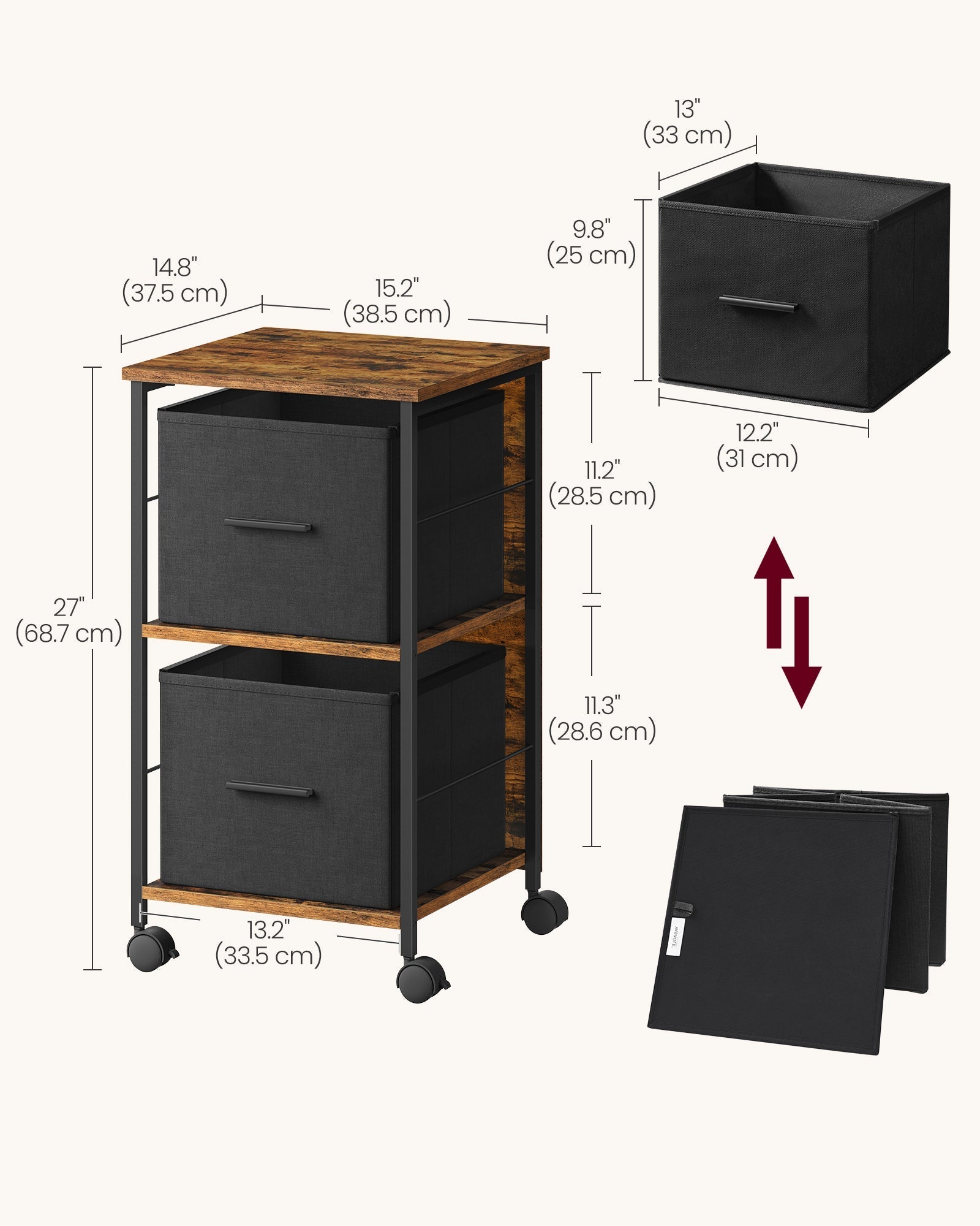 Filing Cabinet - Wood - Rustic Brown