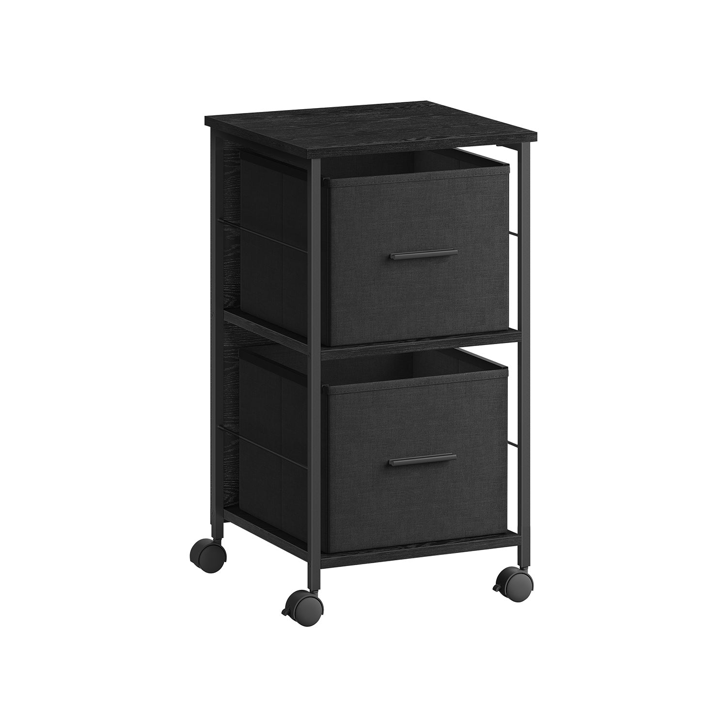 Filing Cabinet - Wood - Ebony Black - 2 Drawers for A4 and Letter-Size Files