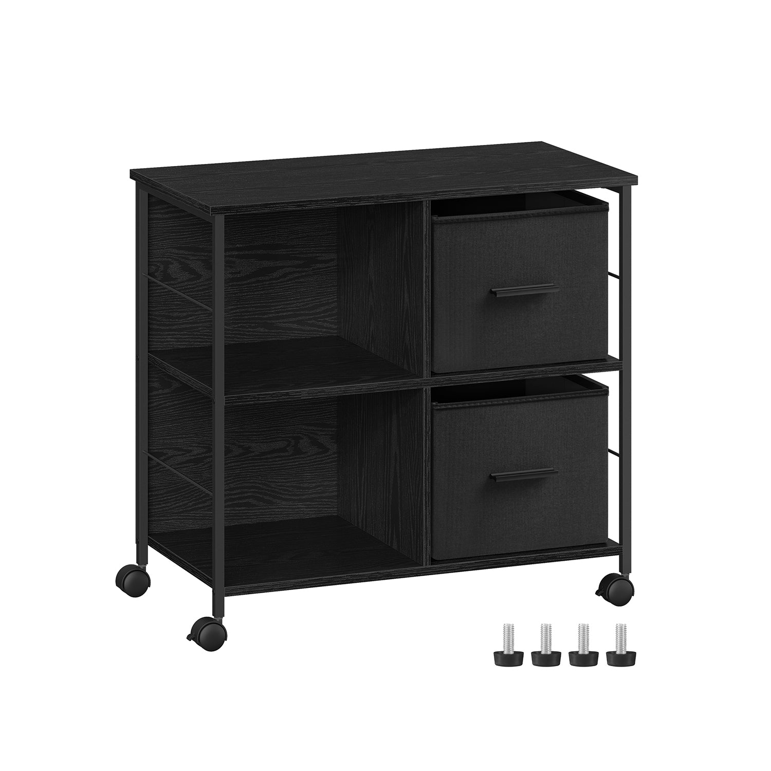 Filing Cabinet - Wood - Brown - 2 Drawers with Shelf and Printer Stand