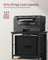 Filing Cabinet - Wood - Ebony Black - 3 Drawers with Bookshelf and Printer Stand