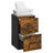 File Cabinet Filing Cabinet for Home Office - Wood - Rustic Brown and Ink Black - with 2 Lockable Drawers