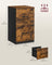 File Cabinet Filing Cabinet for Home Office - Wood - Rustic Brown and Ink Black - with 2 Lockable Drawers