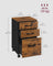 Rolling File Cabinet - Mobile with 3 Drawers - Wood - Rustic Brown