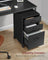Rolling File Cabinet - 3 Drawers with Wheels - Metal - Ink Black