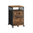 Filing Cabinet - Steel - Rustic Brown and Black - 2 Lockable Drawers with Castors and Open Shelf