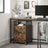 Filing Cabinet - Steel - Rustic Brown and Black - 2 Lockable Drawers with Castors and Open Shelf