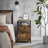 Filing Cabinet - Steel - Rustic Brown and Black - 2 Lockable Drawers with Castors and Open Shelf