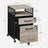Mobile Filing Cabinet, 2 Drawers - Steel - Greige and Black