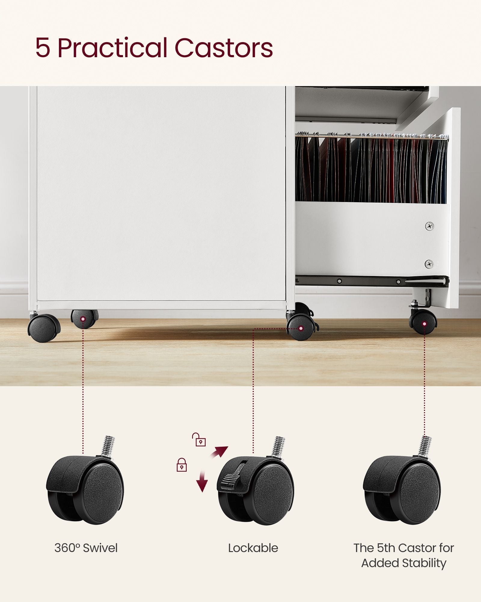 Filing Cabinet - Steel - Cloud White - 2 Lockable Drawers
