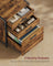 3-Drawer Filing Cabinet - Steel - Rustic Brown - Height-Adjustable Open Shelves