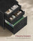 Filing Cabinet - Steel - Ebony Black - Height-Adjustable Open Shelves with 3 Drawers