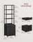 Filing Cabinet - Steel - Ebony Black - Height-Adjustable Open Shelves with 3 Drawers