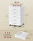 Rolling Filing Cabinet - 5 Drawers with Wheels - MDF - Cloud White