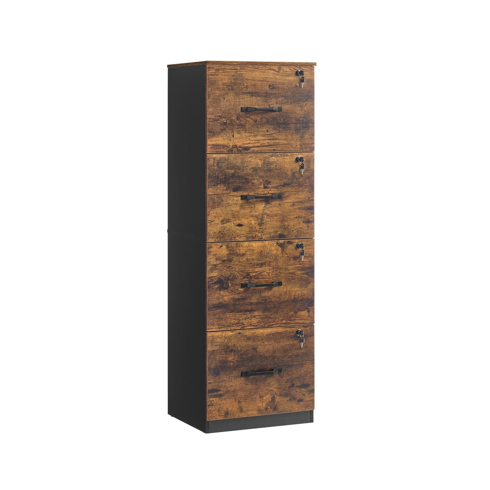 Filing Cabinet - Wood - Cloud White - Lockable with Adjustable Hanging Rail