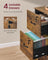 Filing Cabinet - Engineered Wood - Cloud White - 4 Lockable Drawers with Adjustable Hanging Rail