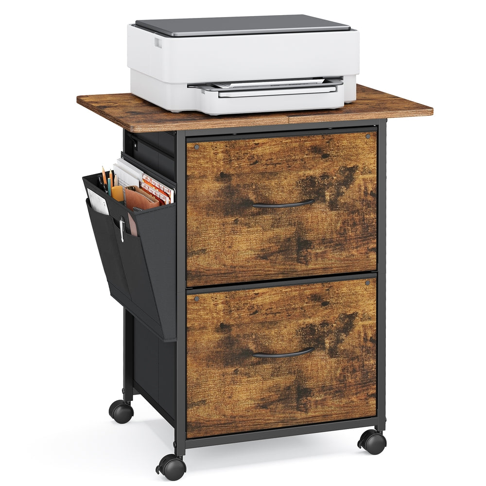 Filing Cabinet - Lockable with Drawers - Rustic Brown - 60 x 40 x 68 cm