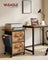 Filing Cabinet - Lockable with Drawers - Rustic Brown - 60 x 40 x 68 cm
