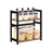 2-Tier Countertop Spice Rack - Bamboo - Rustic Brown and Black - Desktop Organizer for Kitchen and Dining Room