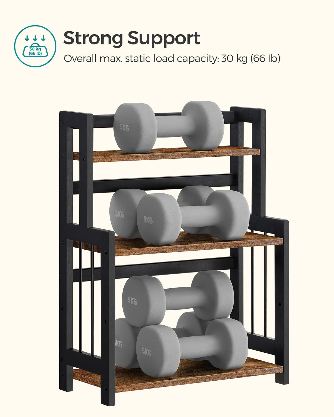3 Tier Storage Rack - Bamboo - Natural - Multi-Purpose Countertop Organizer for Kitchen