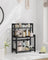 3-Tier Countertop Spice Rack - Bamboo - Ebony Black - Desktop Organizer for Kitchen and Office