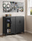 Multipurpose Steel File Cabinet - Steel - Ink Black - Lockable with Shelves