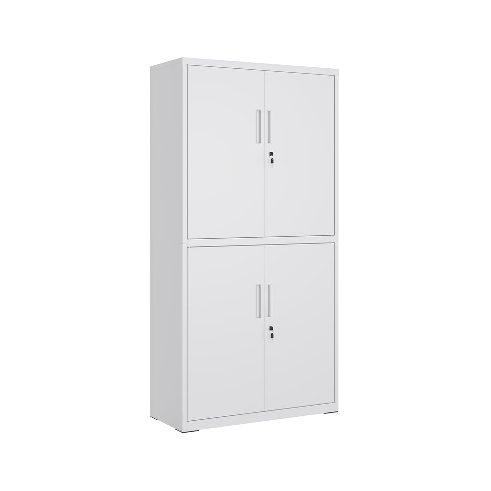 Metal Storage Cabinet - Steel - Black - Lockable with Shelves