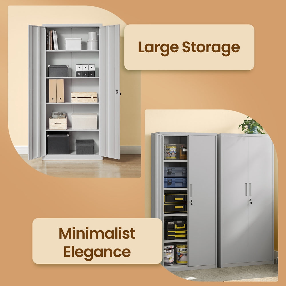 5-Tier Filing Cabinet - 180L - Steel - Adjustable Shelves
