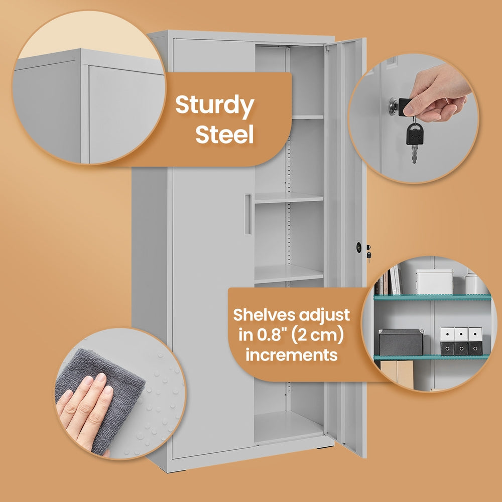 5-Tier Filing Cabinet - 180L - Steel - Adjustable Shelves