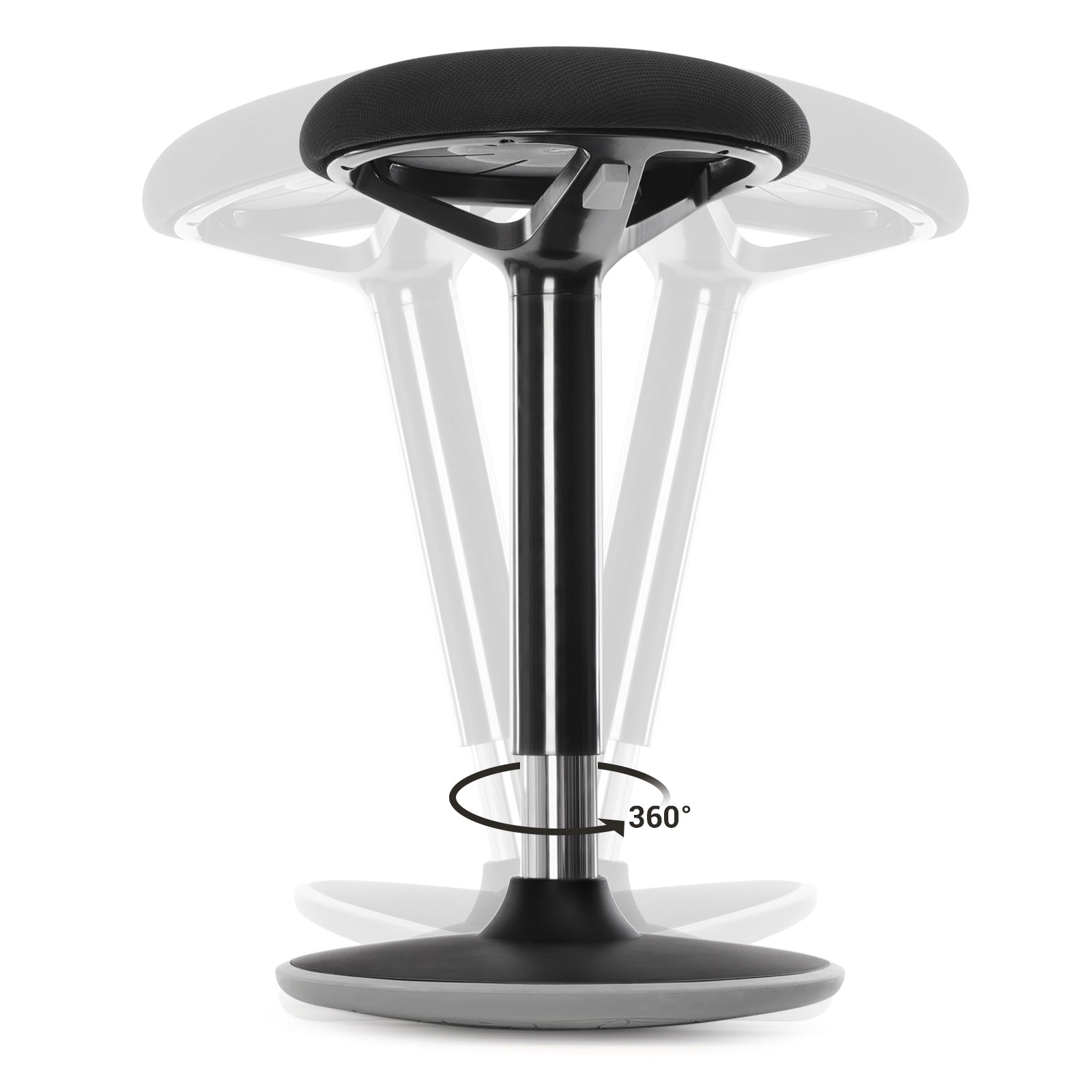 Standing Stool - Aluminum - Black - Adjustable Height 55-70 cm