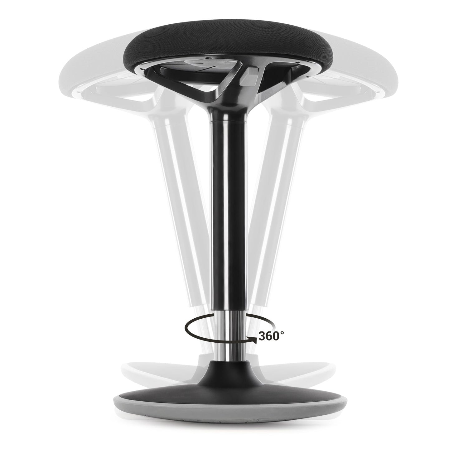 Standing Stool - Aluminum - Black - Adjustable Height 55-70 cm