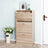 Shoe Cabinet - Wood - Oak - 3-Tier Design with Flip Doors