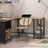 L-Shaped Office Desk - Wood - Rustic Brown and Black - Space-Saving with Cupboard and Hanging File Cabinet