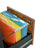 L-Shaped Office Desk - Wood - Rustic Brown and Black - Space-Saving with Cupboard and Hanging File Cabinet