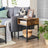 Open Compartment Nightstand - Wood - Rustic Brown