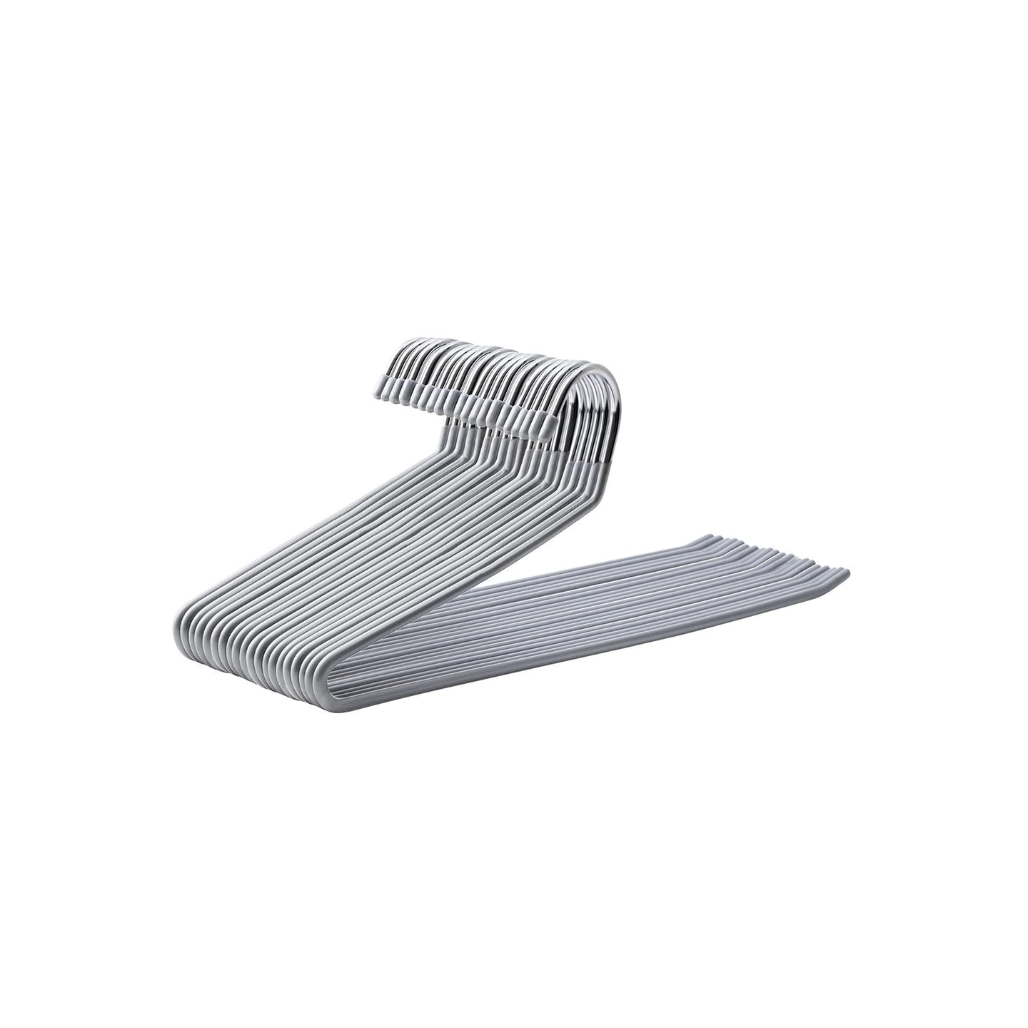 Metal Open End Trousers Hangers - 38cm Wide - Grey - Non-Slip Coating