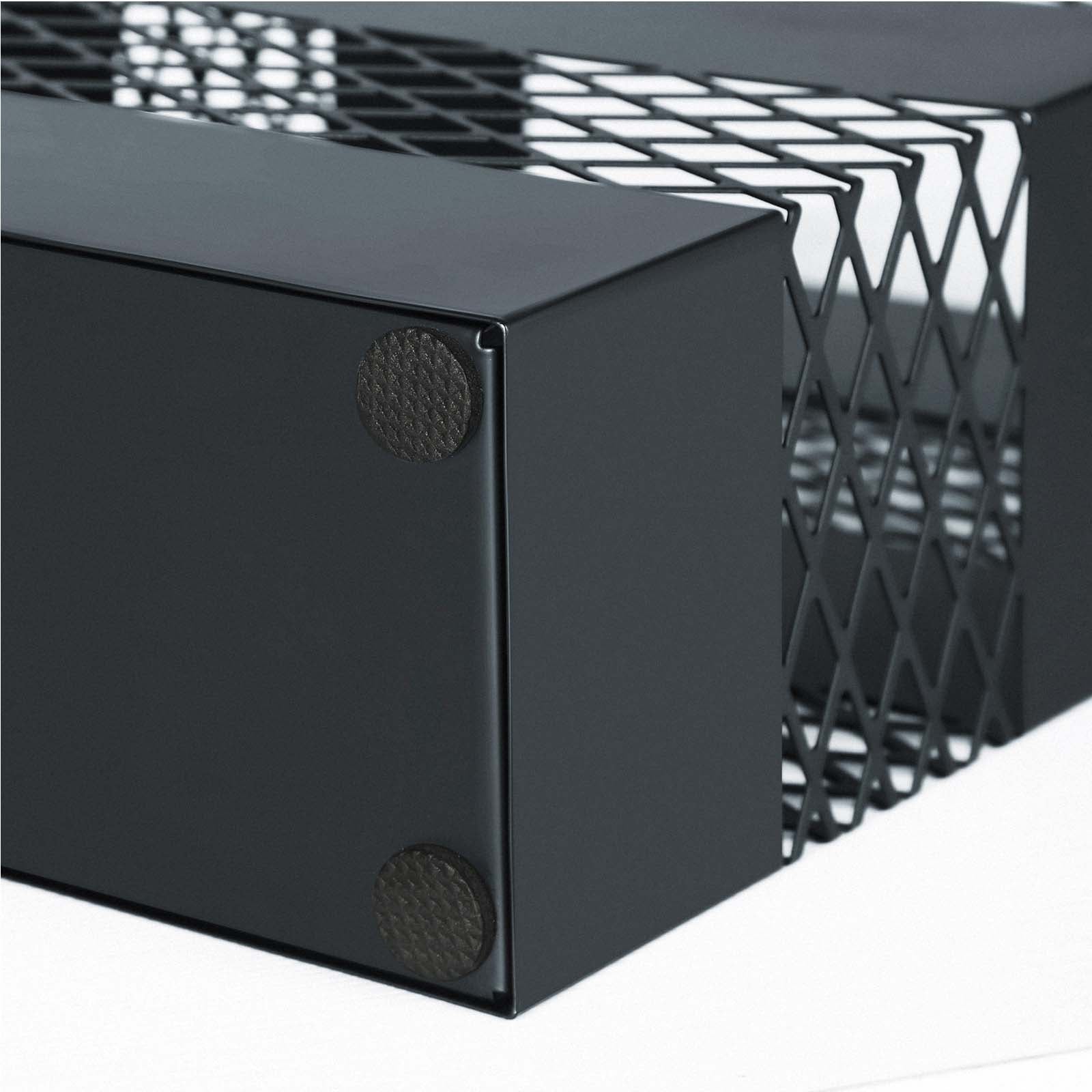 Umbrella Stand - Metal - Anthracite Grey - Rectangular with Water Tray and 4 Hooks