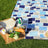 Blue White Tartan Picnic Blanket - Aluminium - White