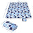 Blue White Tartan Picnic Blanket - Aluminium - White