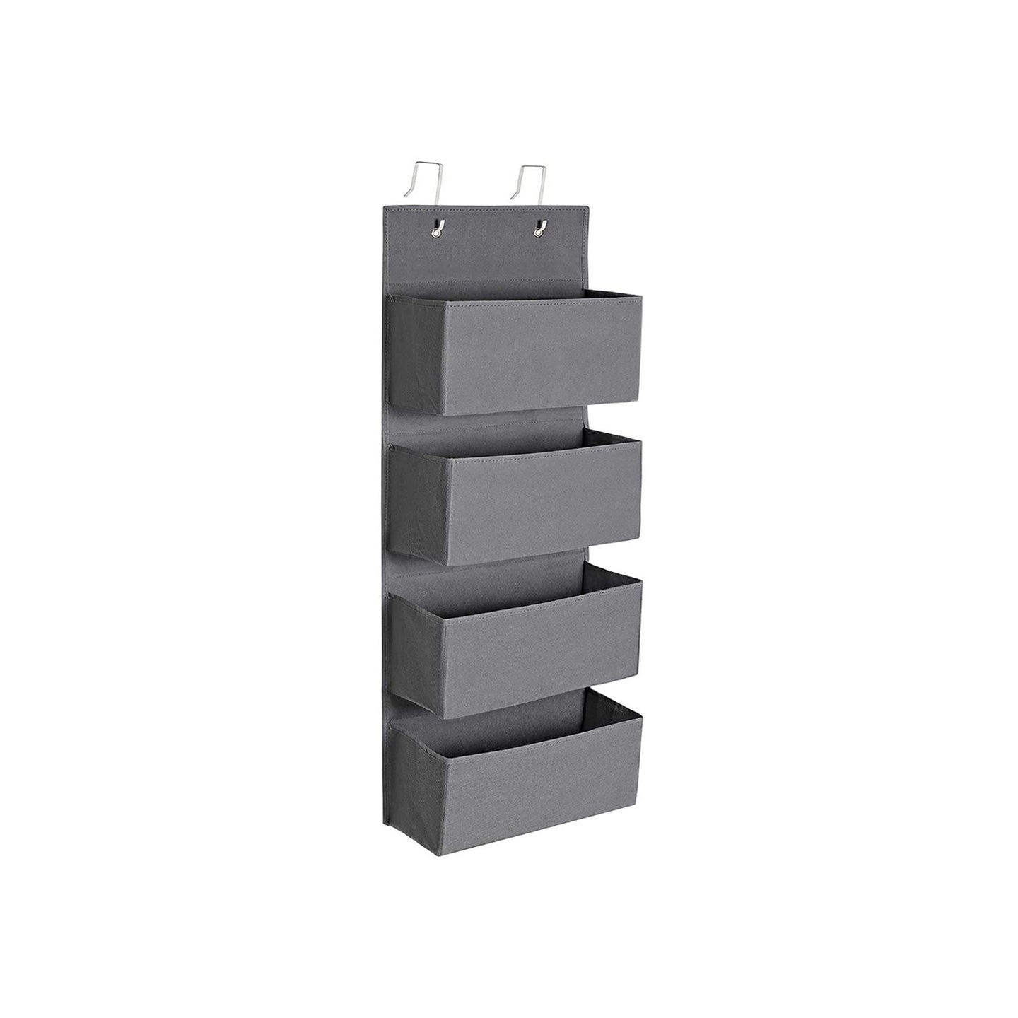 Over-Door Storage Organiser - Fabric - Grey - 4 Pocket Design for Practical and Spacious Wall Hanging Storage