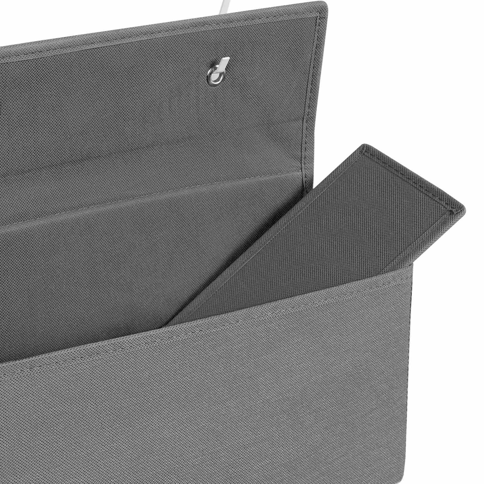 Over-Door Storage Organiser - Fabric - Grey - 4 Pocket Design for Practical and Spacious Wall Hanging Storage